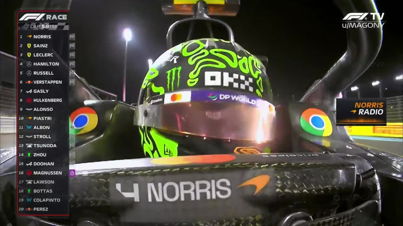 Lando Norris radio reaction to winning the race and McLaren crowned ...